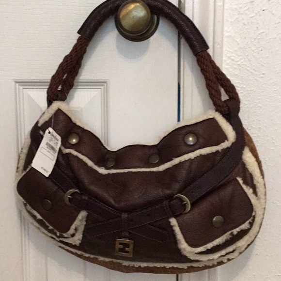 NWT Authentic FENDI Grand Leather/Suede Hobo Bag - Picture 2 of 16
